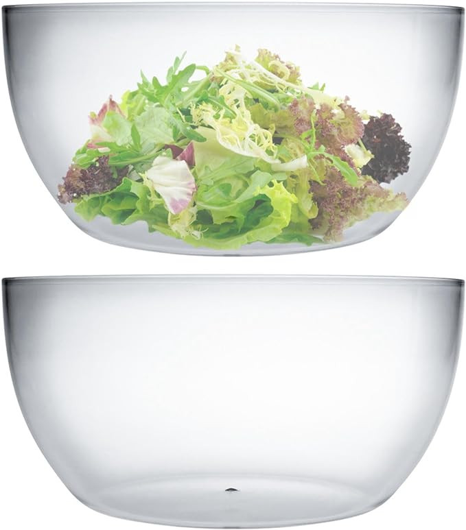 Qxbekmor Large Acrylic Salad Bowls and Serving Bowls, Great for Serving Salad, Popcorn, Chips, Di... | Amazon (US)