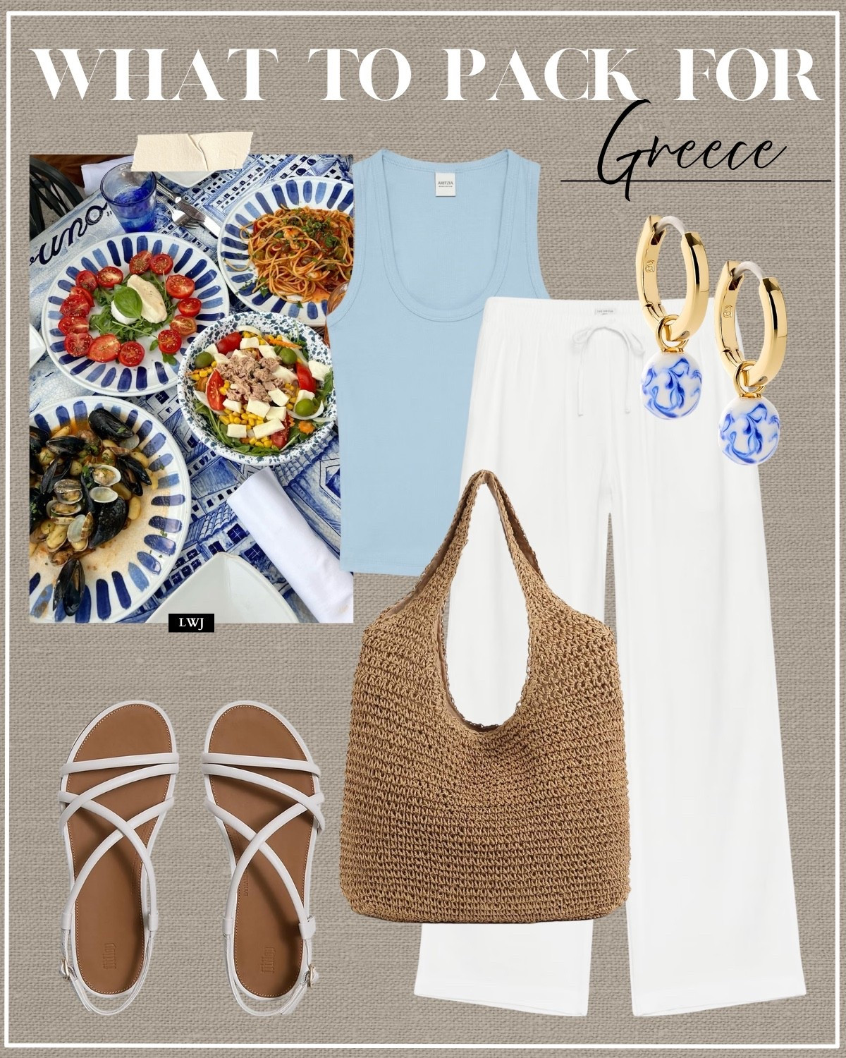 What to pack for Greece 

Summer travel / summer outfits / Greece outfits / white pull on pants / light blue Scoopneck tank / white strappy fitflop sandals / straw tote / amazon / ana Luisa earrings / lunch outfit

#LTKootd #LTKTravel