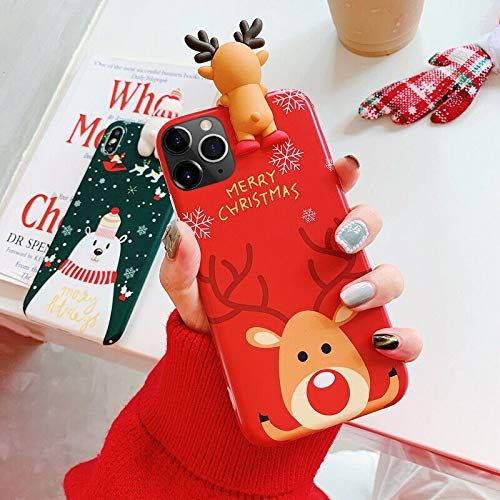 Topwin Christmas Case for iPhone 11 Pro Max, Merry Christmas Soft Silicone TPU 3D Cute Snowman Sa... | Amazon (US)