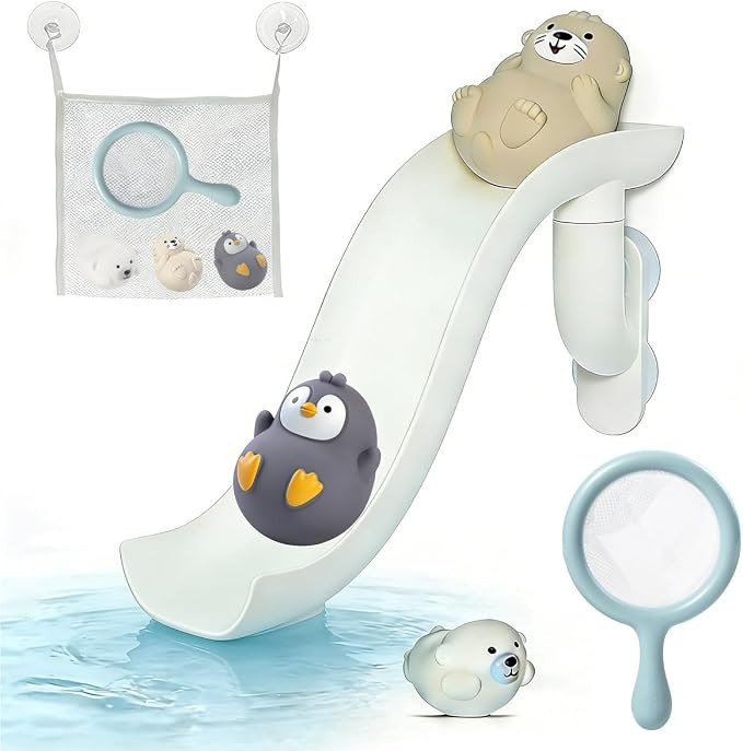 Animals Slide Bath Toy Play Set with Fishing Net | Amazon (US)