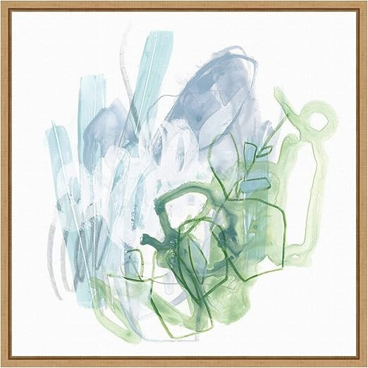 Amanti Art Framed Canvas Wall Art 16x16 Water Sprig I by June Erica Vess, Framed Wall Art Canvas,... | Amazon (US)