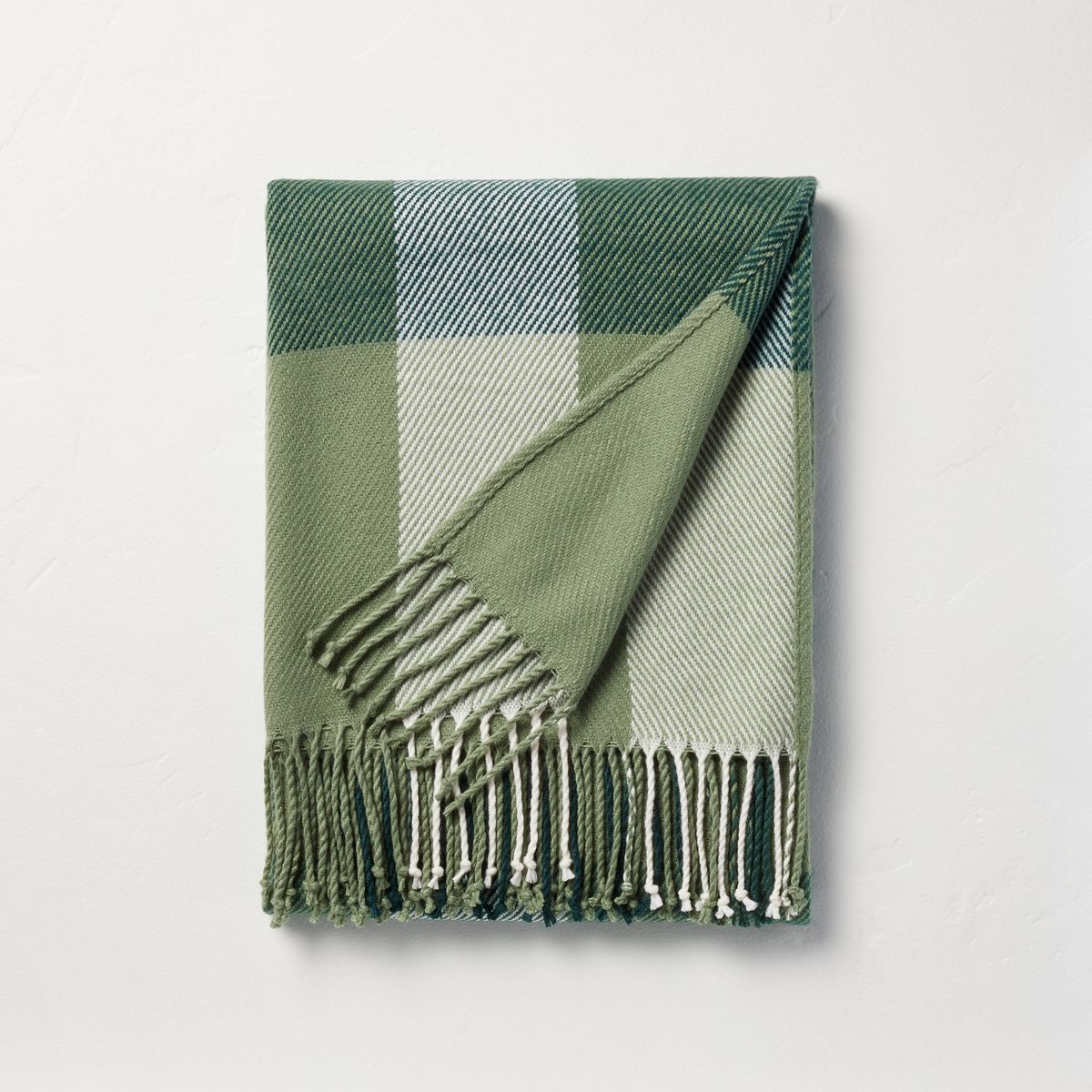 Winter Plaid Woven Throw Blanket Tonal Green - Hearth & Hand™ with Magnolia | Target