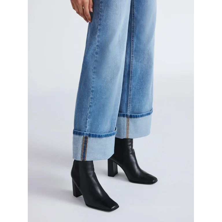 Sofia by Sofia Vergara Women's and Women's Plus Margot Wide Crop Super High Rise Jeans, 27" Insea... | Walmart (US)