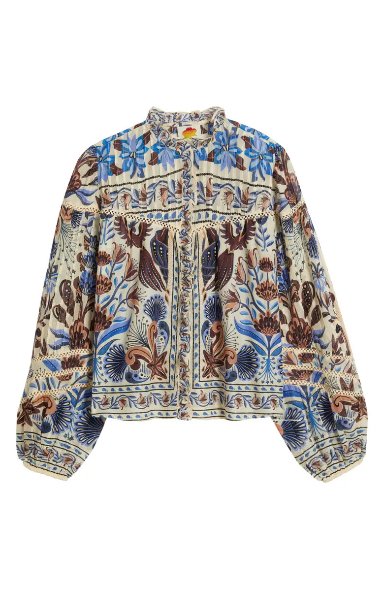 Nature Land Mixed Print Cotton Button-Up Shirt | Nordstrom