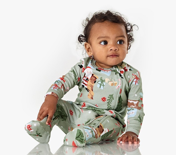 Candy Cane Village Organic Cotton Baby Pajama | Pottery Barn Kids