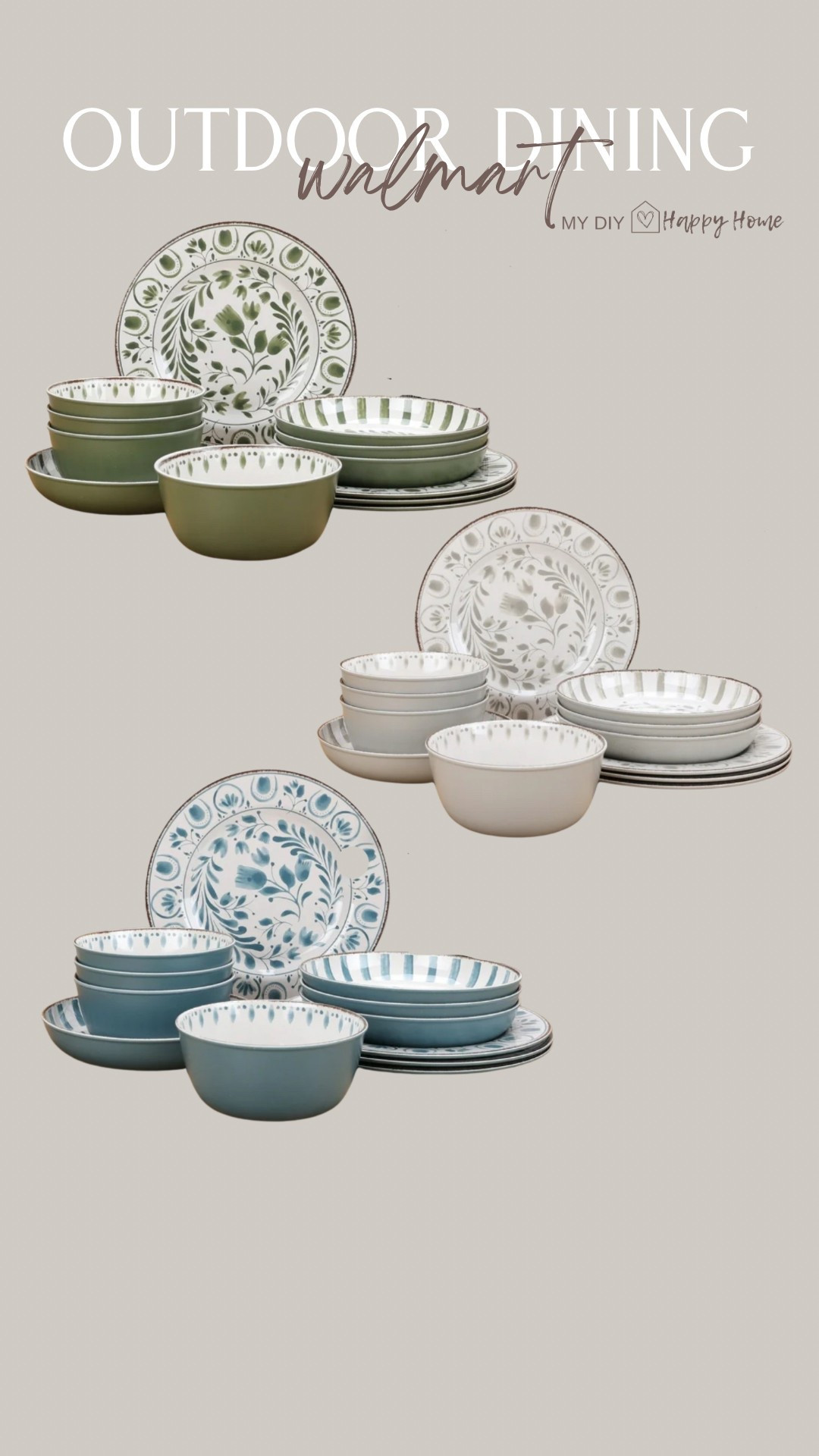 New Walmart  dinnerware set- perfect for indoor and outdoor use 

Bamboo Melamine Dinnerware Set from 
Better Homes & Gardens

•12-Piece Set Includes: (4) Dinner Plates, (4) Salad Plates and (4) Cereal Bowls
•Dishwasher safe, top rack only
•BPA Free

#LTKHome #LTKSeasonal #LTKFindsUnder50