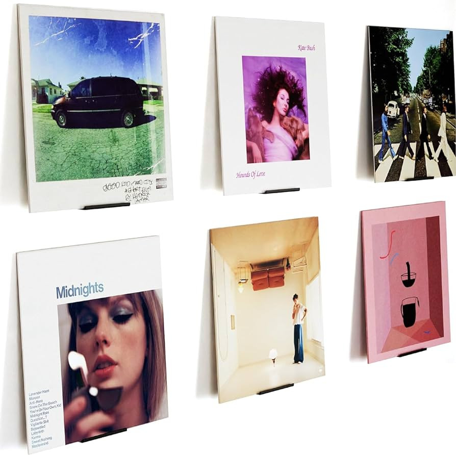 Vinyl Record Holder Display Shelf, Set 6 Wall Mounted Vinyl Record Holder Wall Mount, Vinyl Holde... | Amazon (US)