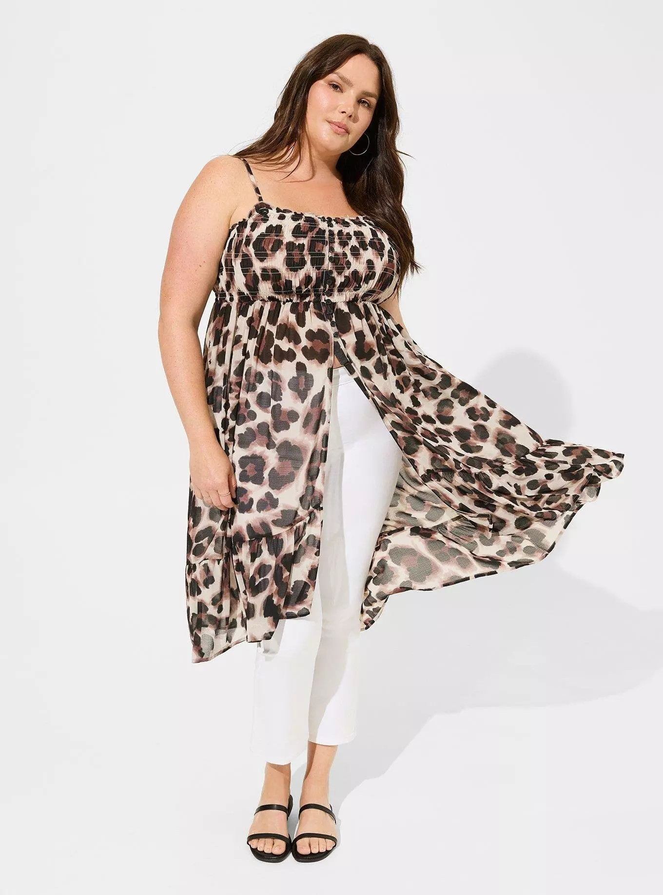 Chiffon Button Up Sleeveless Tunic | Torrid (US & Canada)