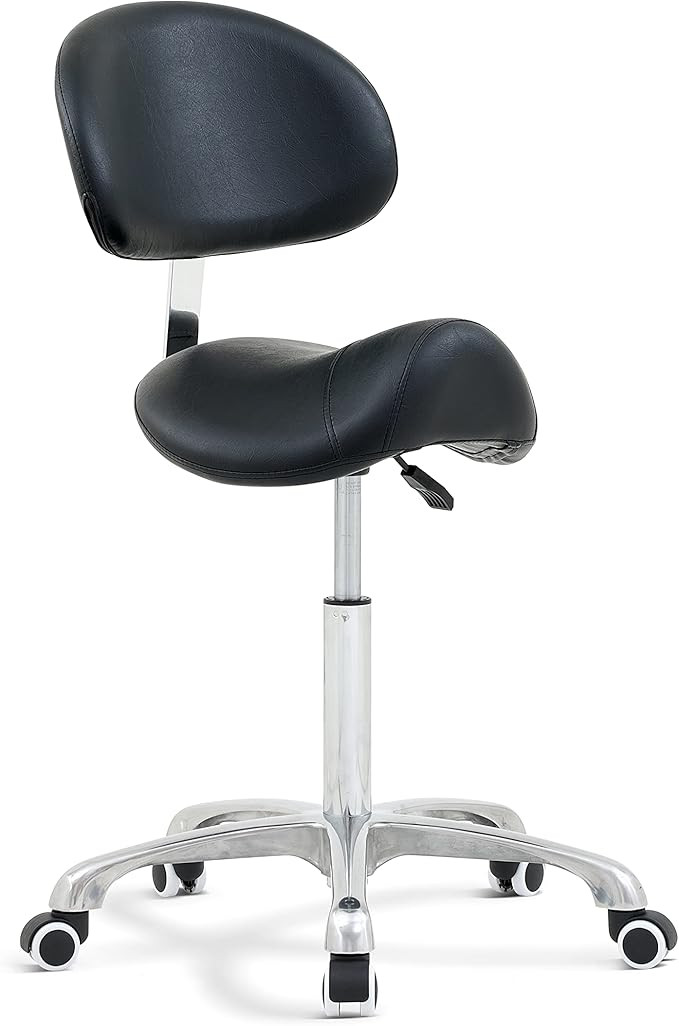 Antlu Saddle Stool Chair with Back Ergonomic Rolling Esthetician Seat for Salon Tattoo Shop Spa H... | Amazon (US)