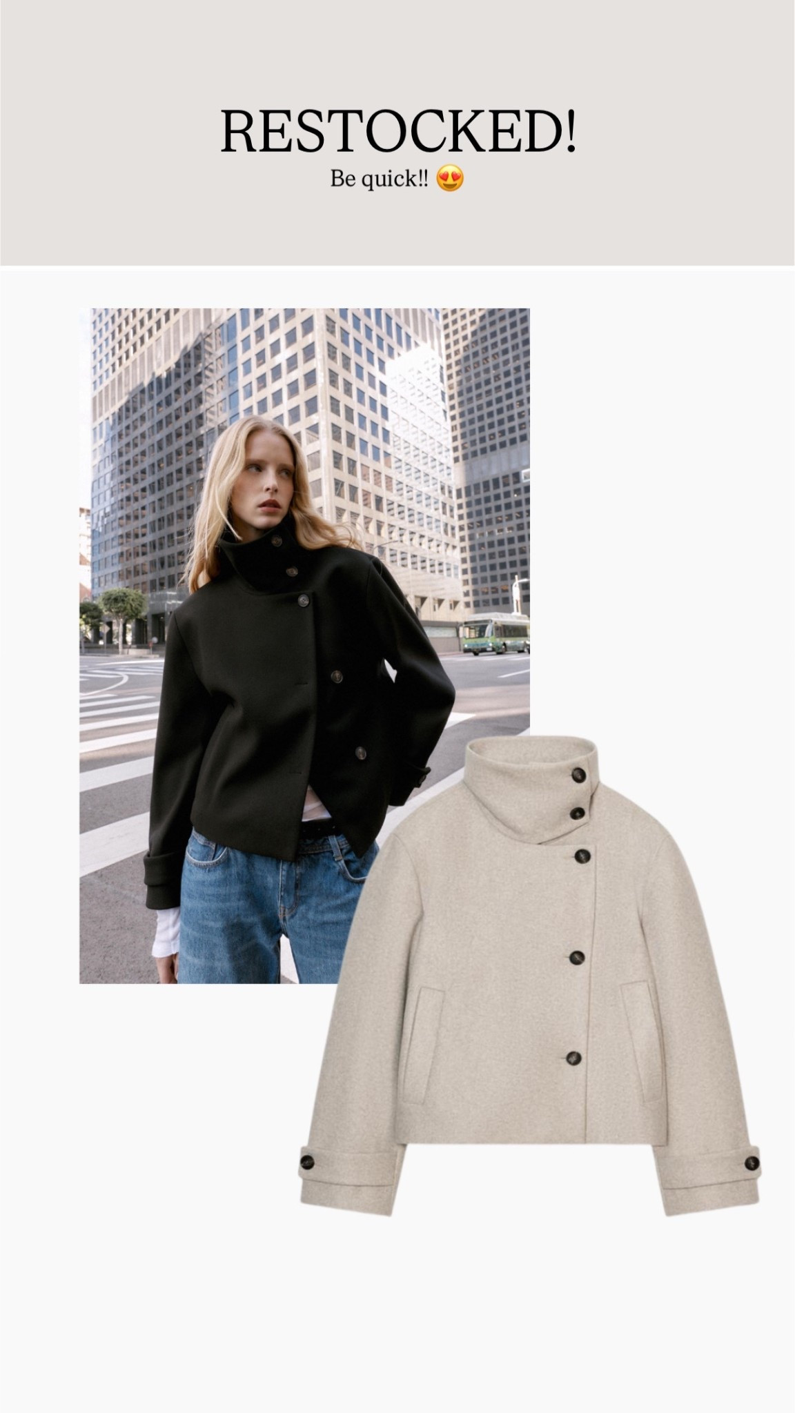 Zara coat restock! 🤍

#LTKeurope #LTKwinter #LTKstyletip