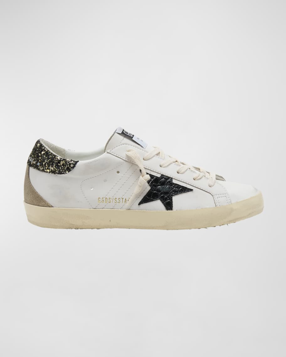 Superstar Mixed Leather Low-Top Sneakers | Neiman Marcus
