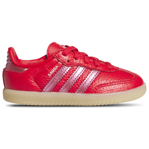 Girls adidas adidas Originals Samba - Girls' Toddler Soccer Shoe White/Metallic Red/Gum Size 09.0 | Kids Foot Locker (US)