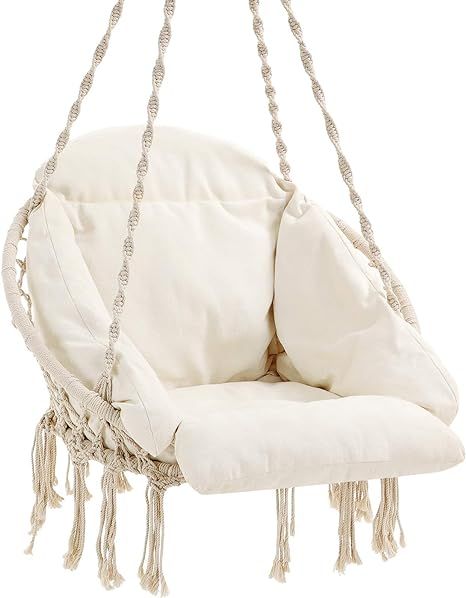 SONGMICS Hanging Chair, Hammock Chair with Large, Thick Cushion, Swing Chair, Holds up to 264 lb,... | Amazon (US)