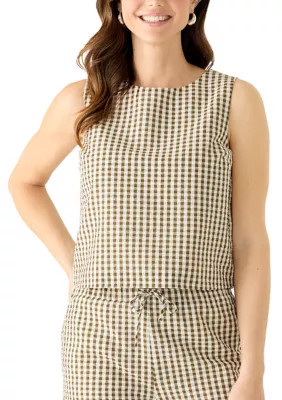 Sanctuary Women's Sleeveless Gingham Woven Top, XS | Belk