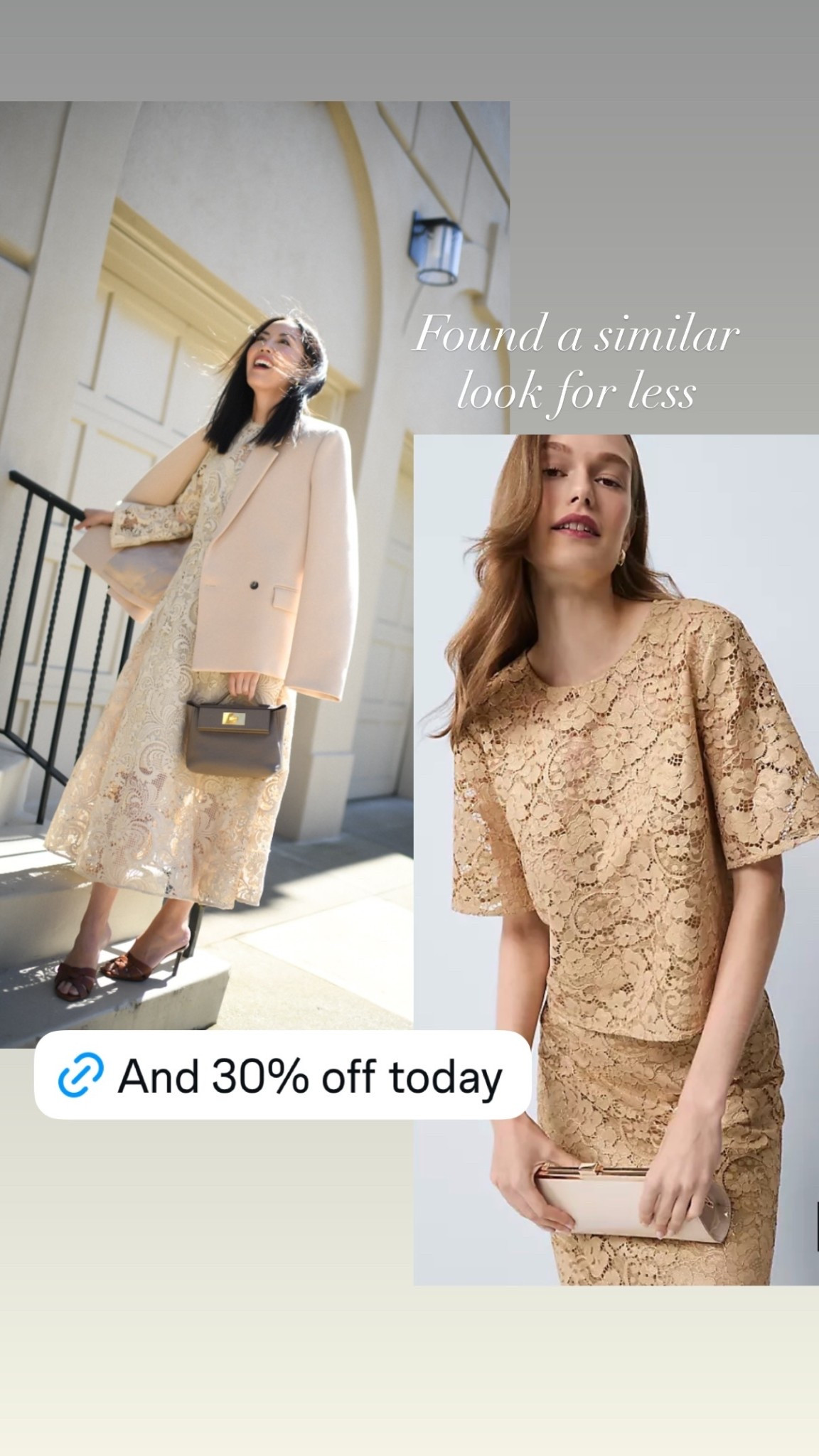 Found a similar look for less. Shop the top on sale now!

#AnnTaylor
#lookforless
#monochromaticoutfit
#lacetop
#holdiaytop

#LTKGiftGuide #LTKHoliday #LTKSaleAlert