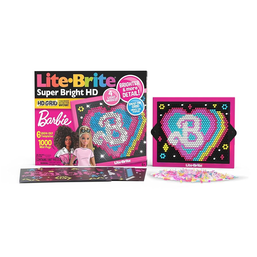 Lite Brite Super Bright HD, Barbie Edition - Creative Retro Light-Up Screen – Educational Play ... | Amazon (US)