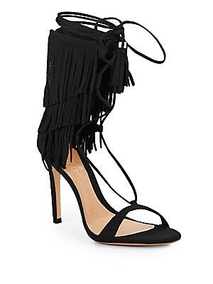 Kija Fringed Suede Lace-Up Sandals | Saks Fifth Avenue OFF 5TH