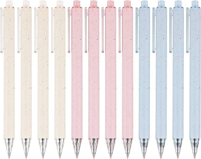 RIANCY Pink Pens 12 Set Retractable Gel Pen Black Ink Cute Pens for Writing Kids Note Taking 0.5m... | Amazon (US)