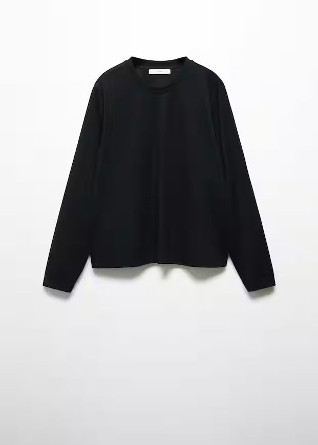 Round-neck knitted sweater | MANGO (US)