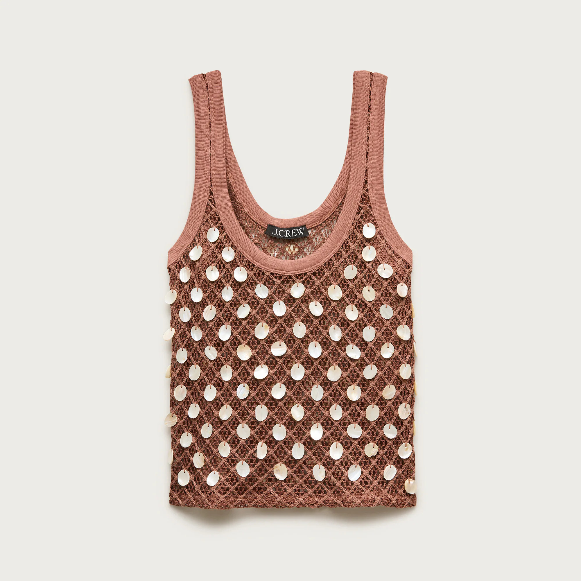 Crochet shell-embroidered tank top | J. Crew US