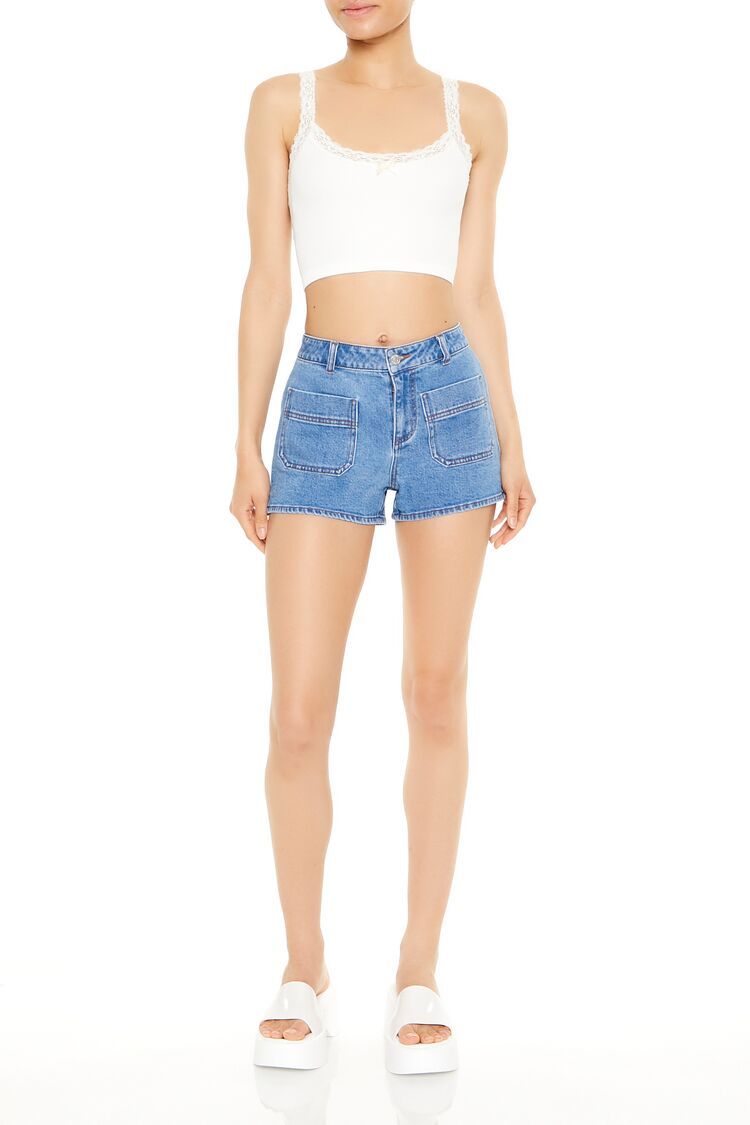 Patch Pocket Stretch-Denim Shorts | Forever 21