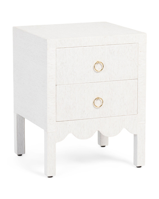 24in 2 Drawer Scalloped End Table | TJ Maxx