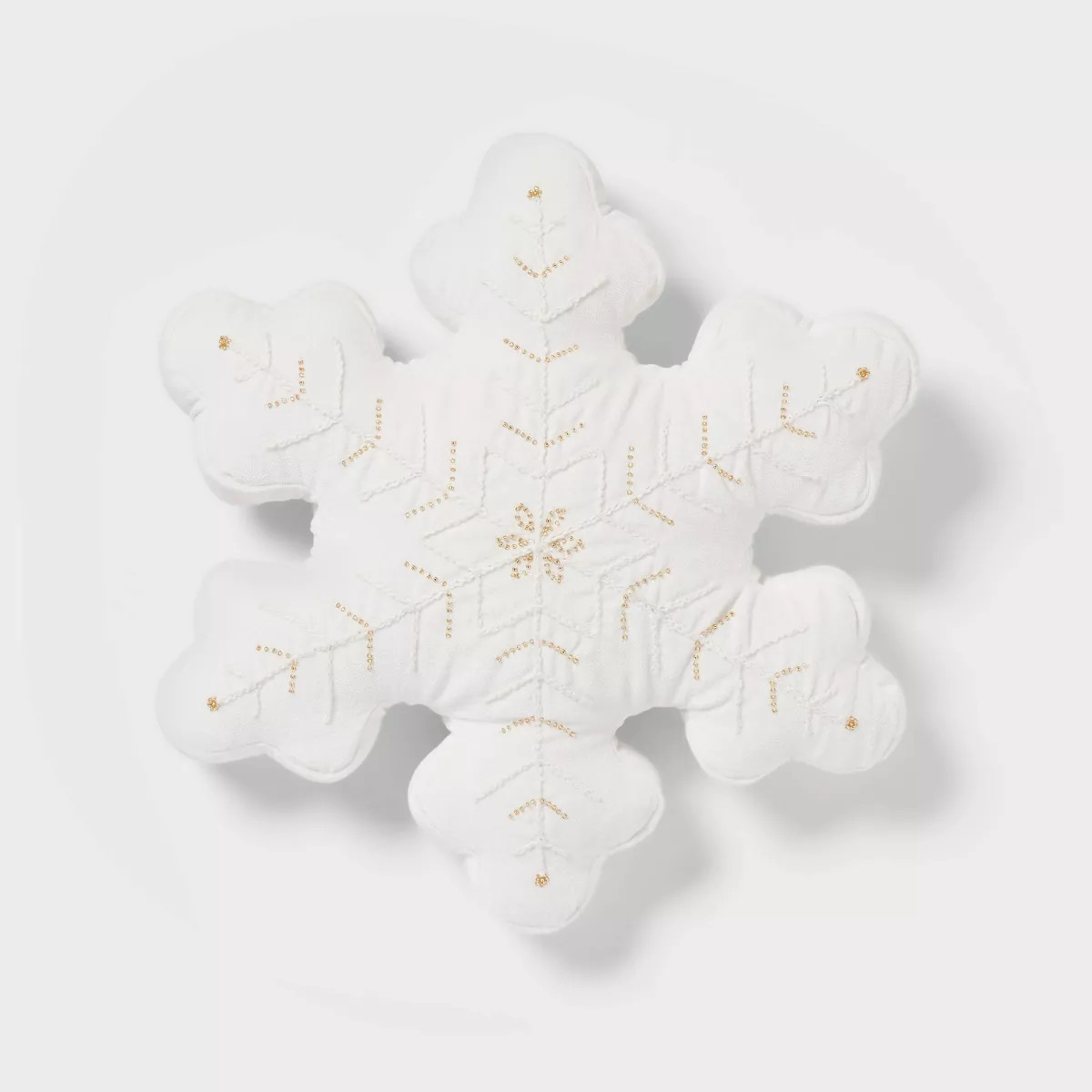 16''x16'' Snowflake Shaped Trad Holiday Decorative Pillow Ivory - Threshold™ | Target