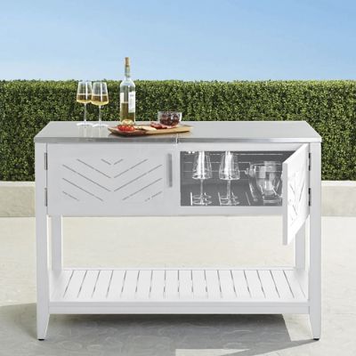 Westport Console with Beverage Tub in Matte White | Frontgate