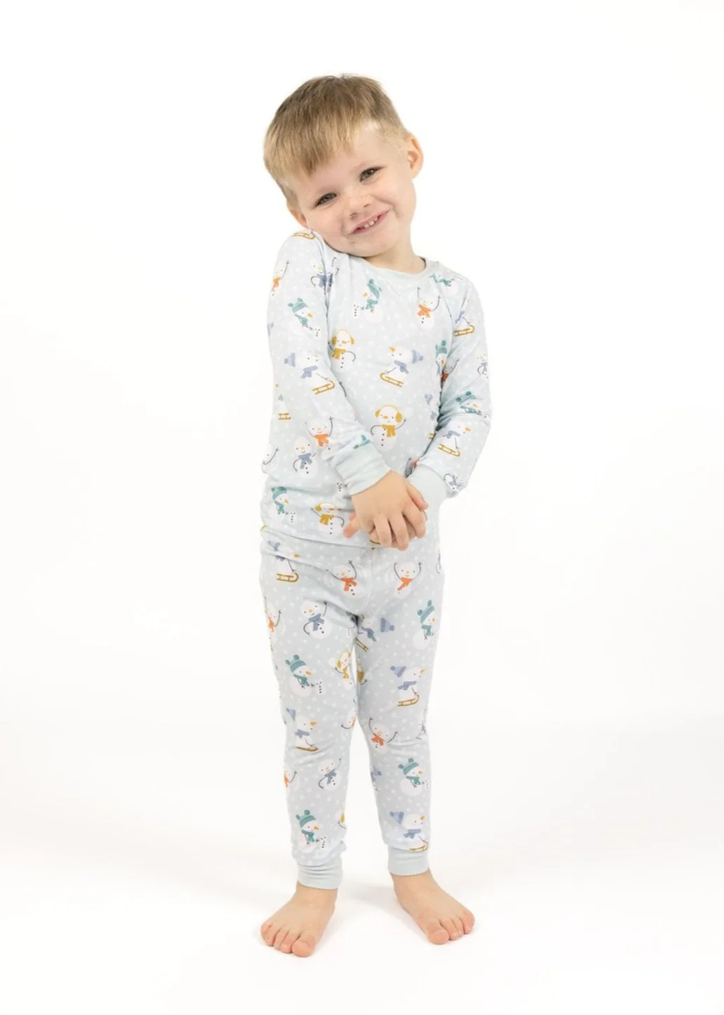 Blue Snowmen Two-Piece Pajamas | Tiny Jams