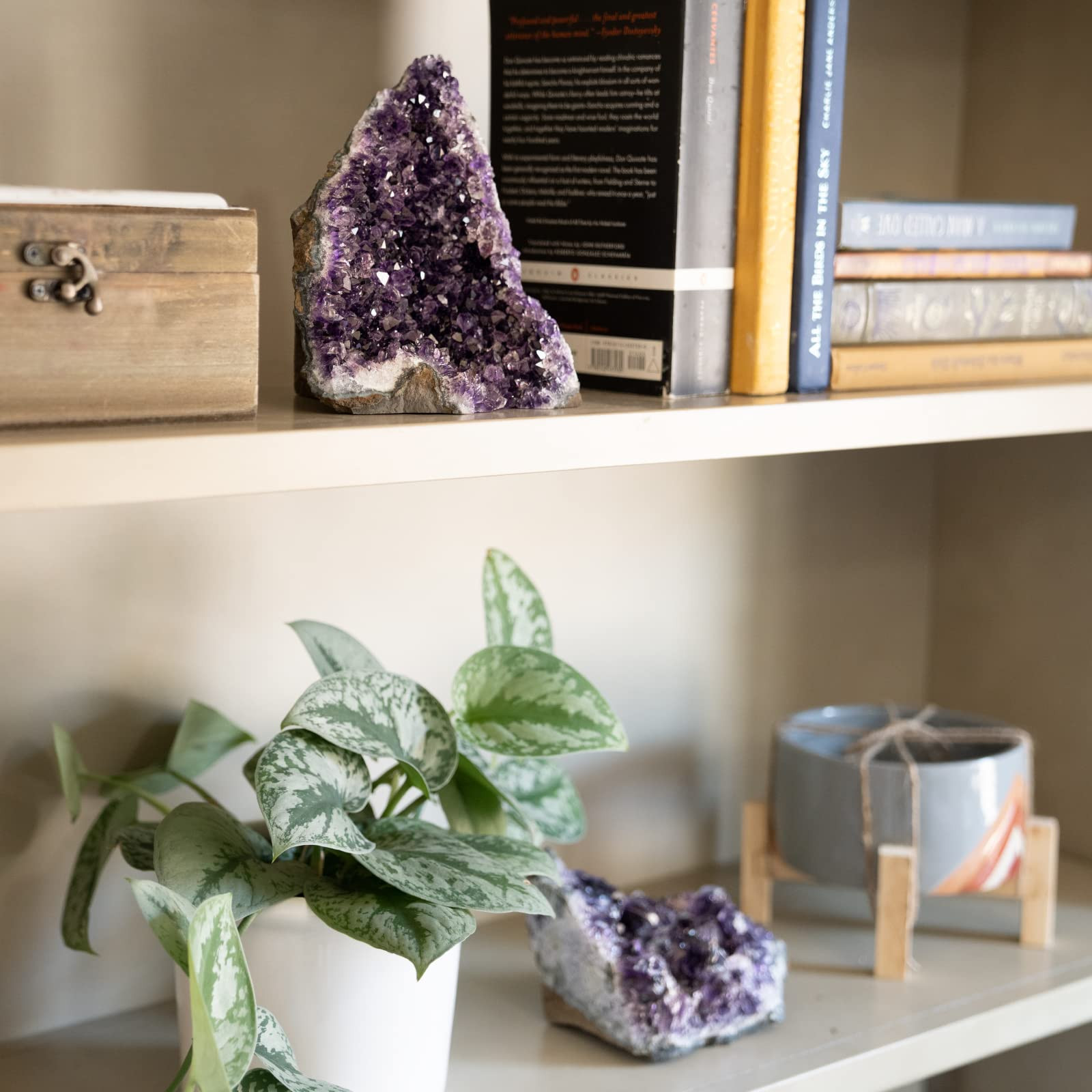 Crystal Allies Materials: All Natural Deep Purple Amethyst Crystal Cluster Geode Healing Stone for M | Amazon (US)