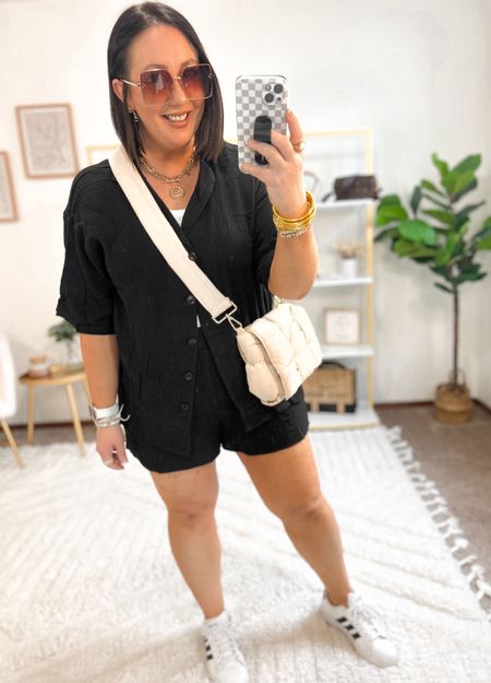 Amazon 2 piece set can be worn casually too!  Seen here with my adidas sneakers. Some of my go tos these days!  XL in the set. XXL tank. Adidas fit tts  

#LTKfindsunder50 #LTKmidsize #LTKSeasonal