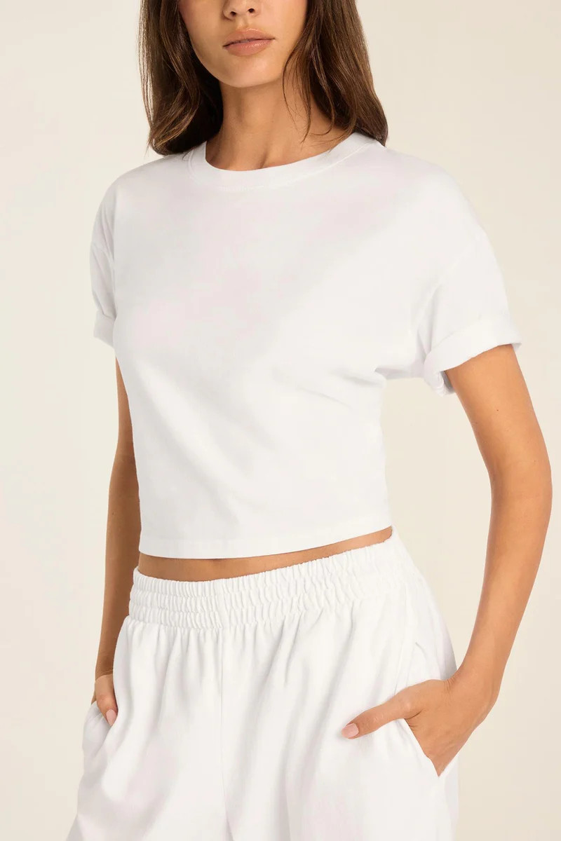 Coast Crop Tee - White Cotton Jersey | Vitamin A