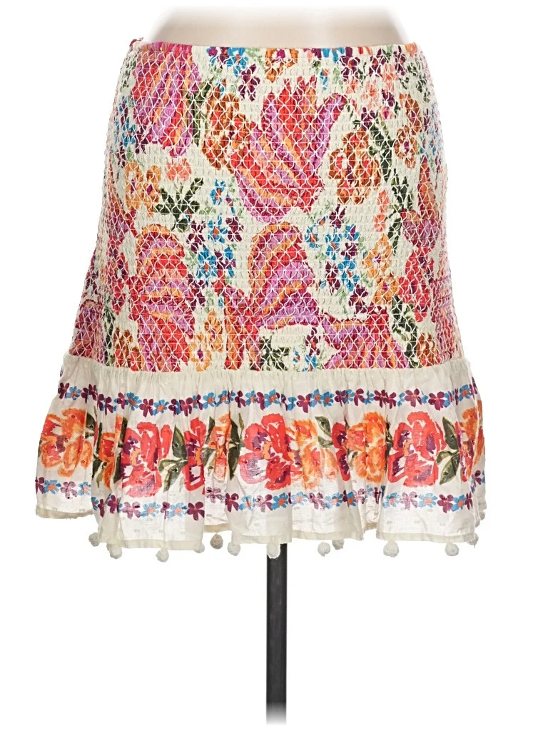 FARM Rio Paisley White Pink Casual Skirt Size L - 30% off | ThredUp (US)