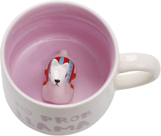 Alpaca Ceramic Cup Hidden 3D Animal Inside Mug,12 oz Cute Cartoon Handmade Figurine Mugs,Christma... | Amazon (US)