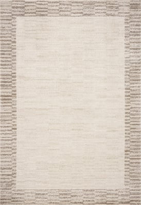 Calvin CLV-04 Ivory/Pebble Checkered Area Rug | Rugs Direct