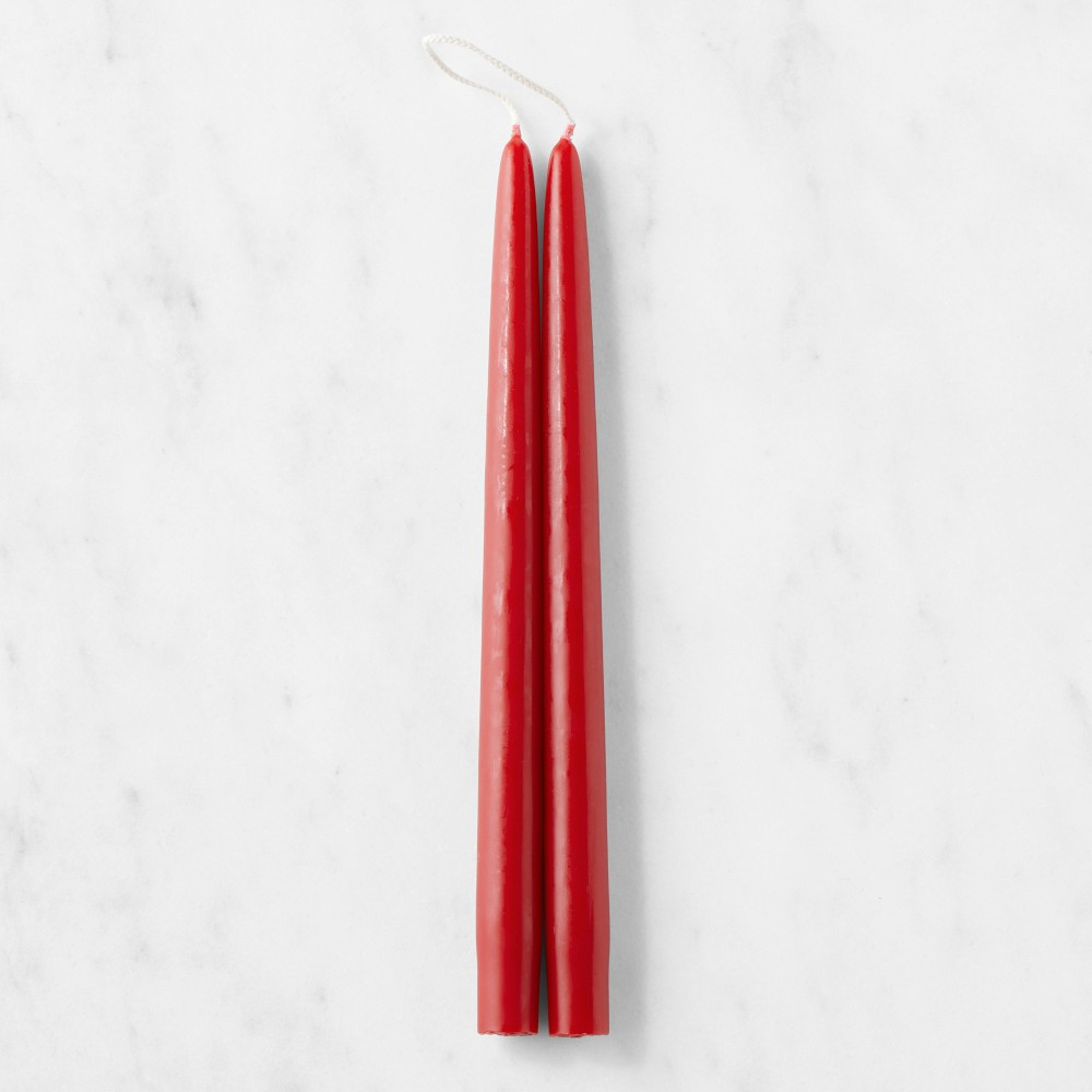 12" Crimson Taper Candles, Set of 2 | Williams-Sonoma