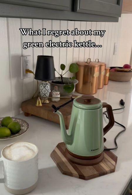 Best purchase of 2024 so far 🤌🏼🔥The green gooseneck electric kettle has changed my life (not to be dramatic) but really it has! My pour over and tea is ready SO FAST 

#LTKhome #LTKVideo #LTKMostLoved