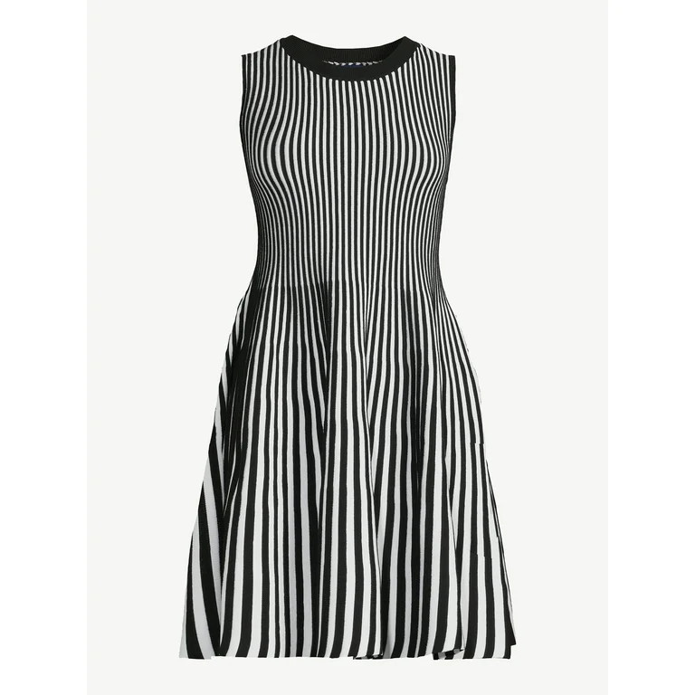 Scoop Women's Striped Mini Sweater Dress, Sizes XS-XXL | Walmart (US)