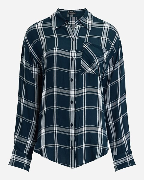 Plaid Boyfriend Portofino Shirt | Express