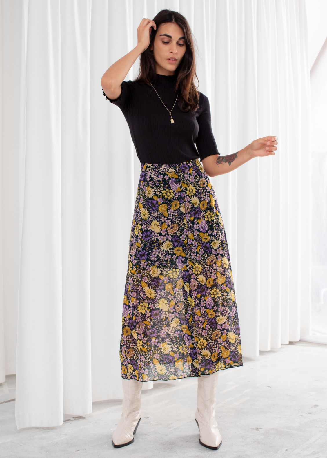 Floral Button Up Midi Skirt | & Other Stories (EU + UK)