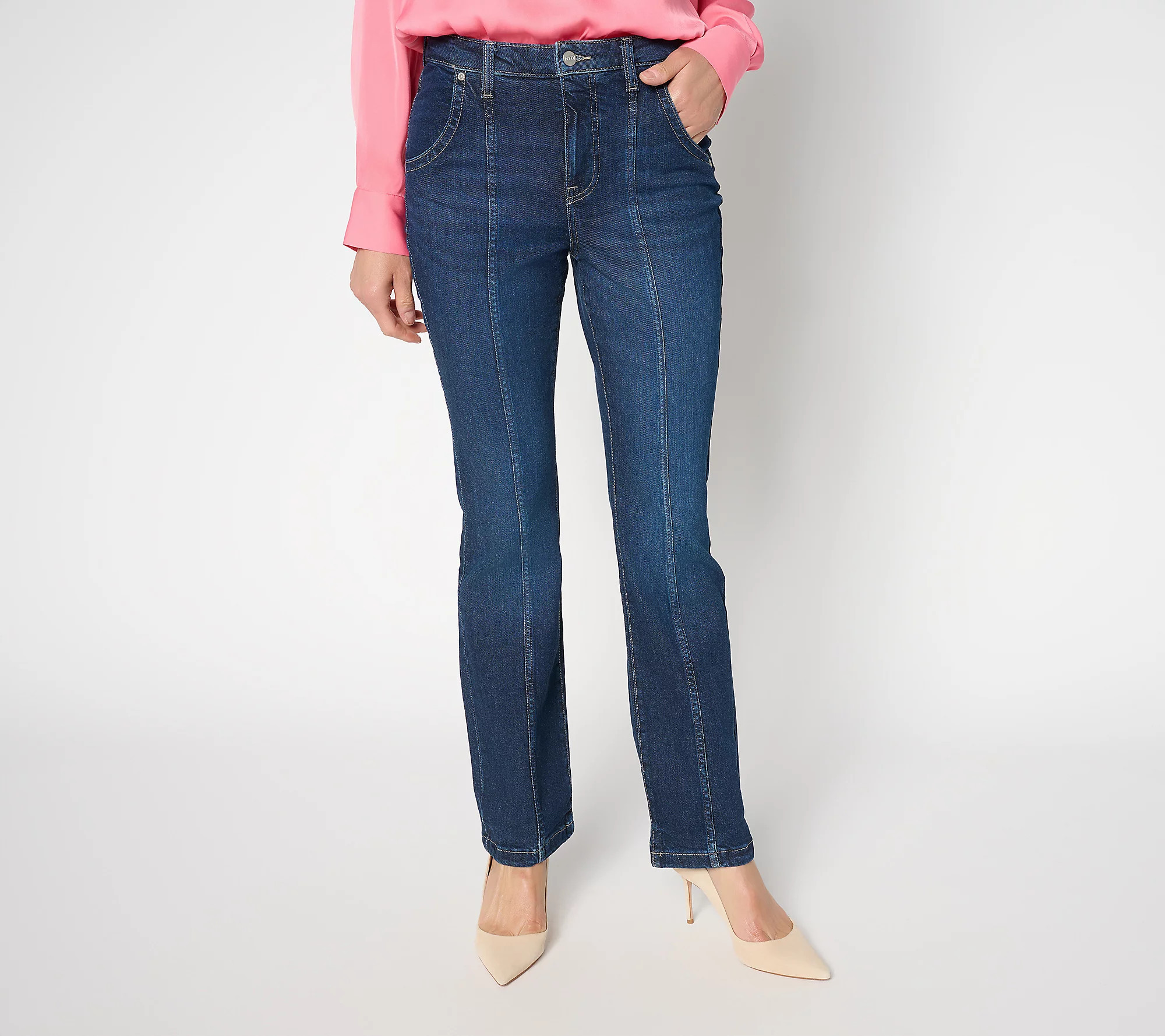 As Is NYDJ Billie Petite Bootcut Jeans with Front Detail | QVC