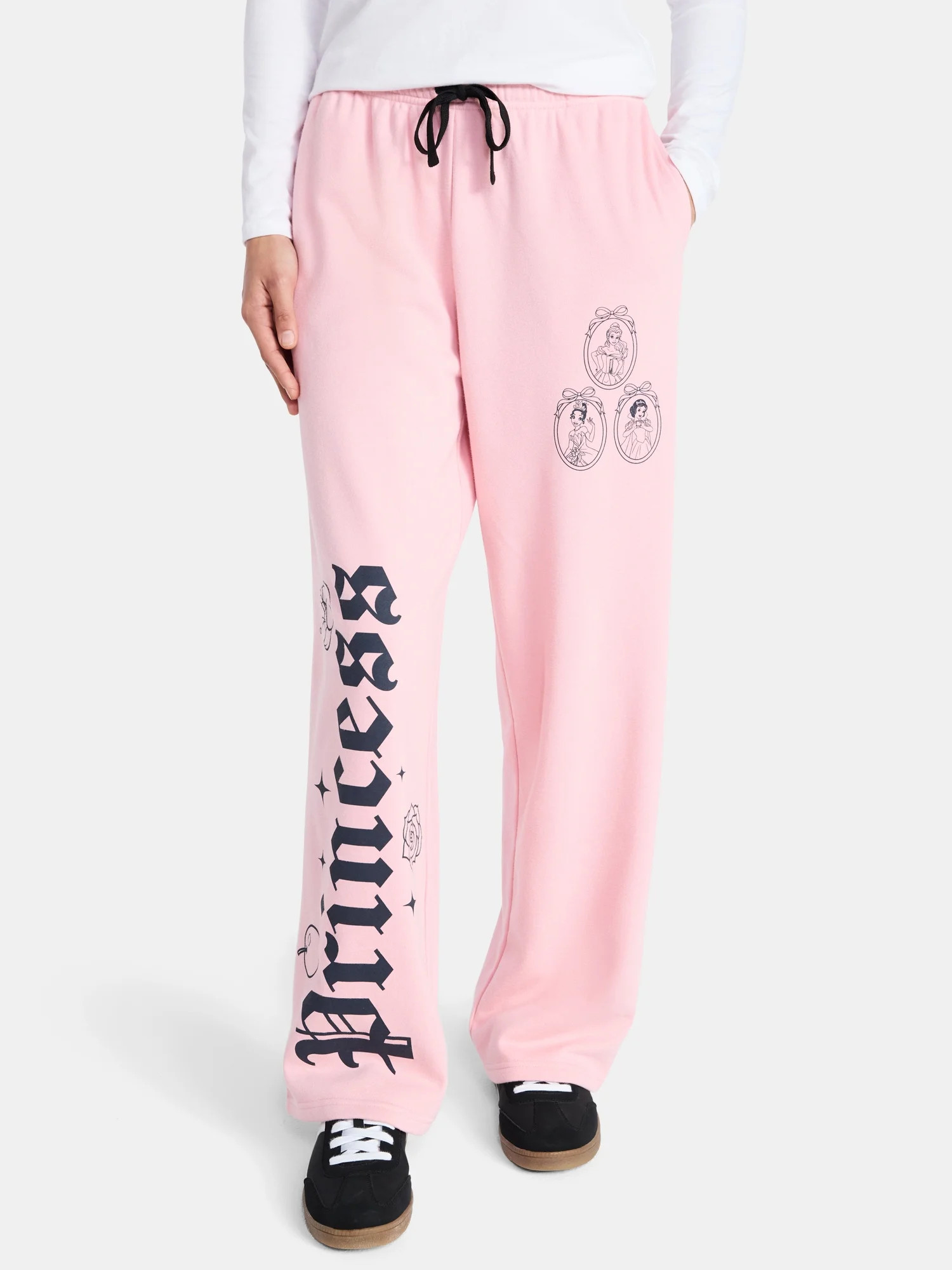 Disney Princess Women’s Graphic Wide Leg Fleece Pants, Sizes XXS-XL | Walmart (US)