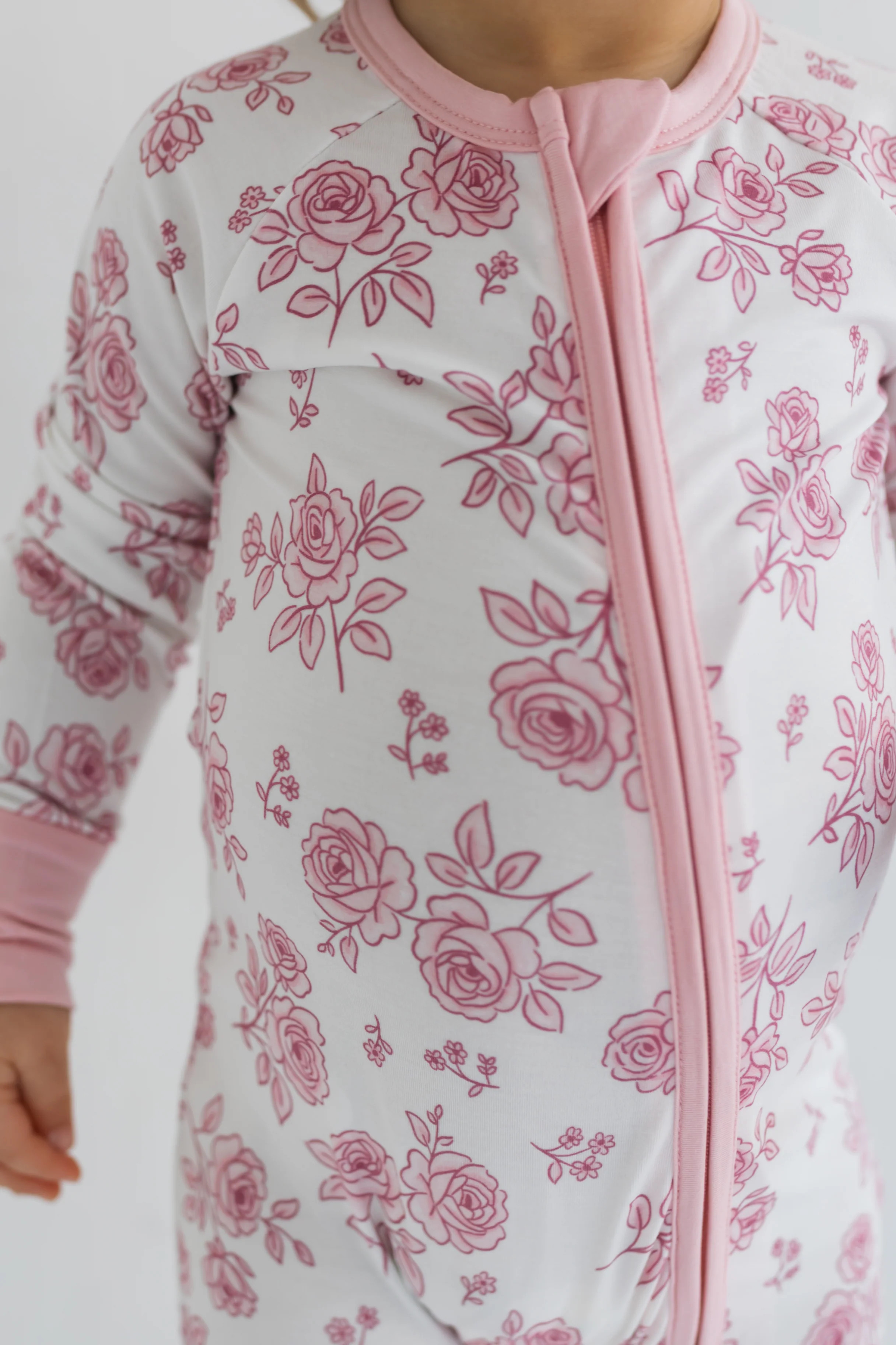 Blush Rose Garden Zipper Romper | In My Jammers
