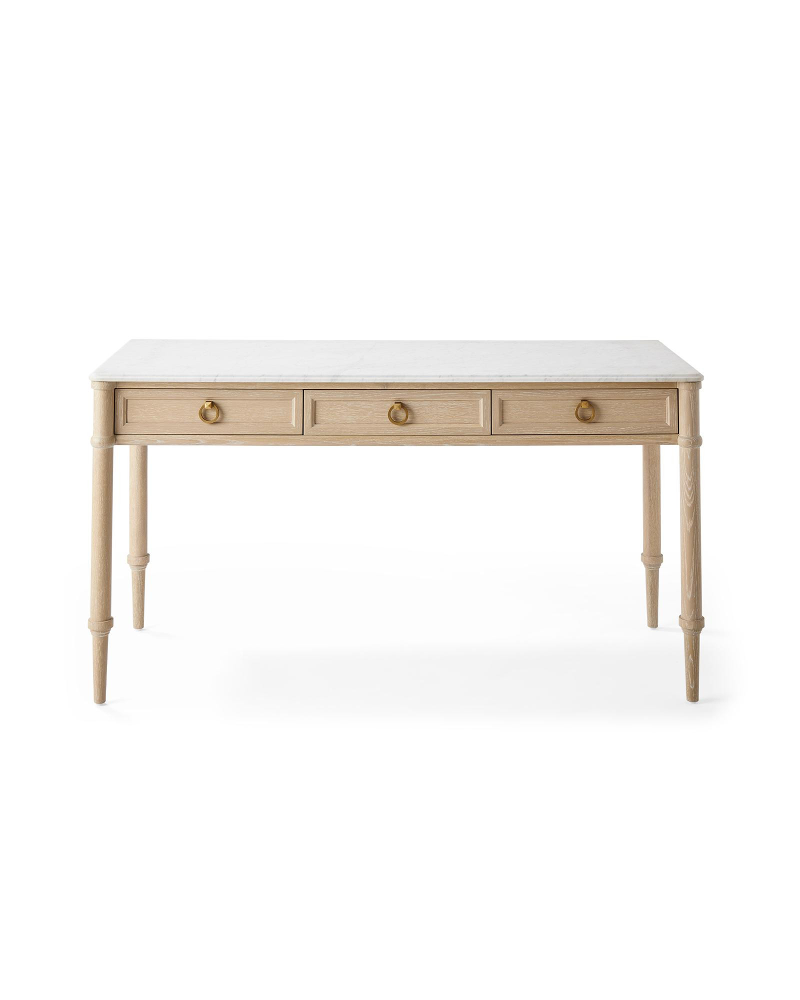 Serena & Lily Chesapeake Desk Marble and Oak | Serena and Lily