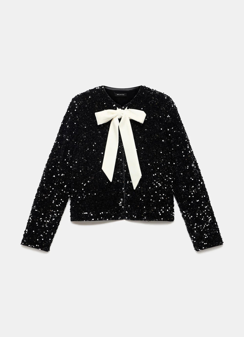 Black Sequin Bow Detail Jacket | Mint Velvet
