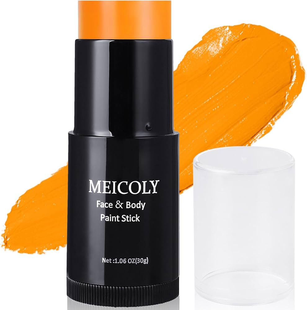 MEICOLY Orange Face Paint Stick(1.06 Oz),Cream Blendable Full Body Paint Stick,Orange Eye Black B... | Amazon (US)