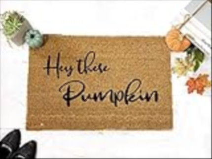 Cliquez pour plus d'informations sur Hey there Pumpkin paillasson Cute Fall Doormat |  Joli paillasson citrouille par BeaWOODtiful HTP2