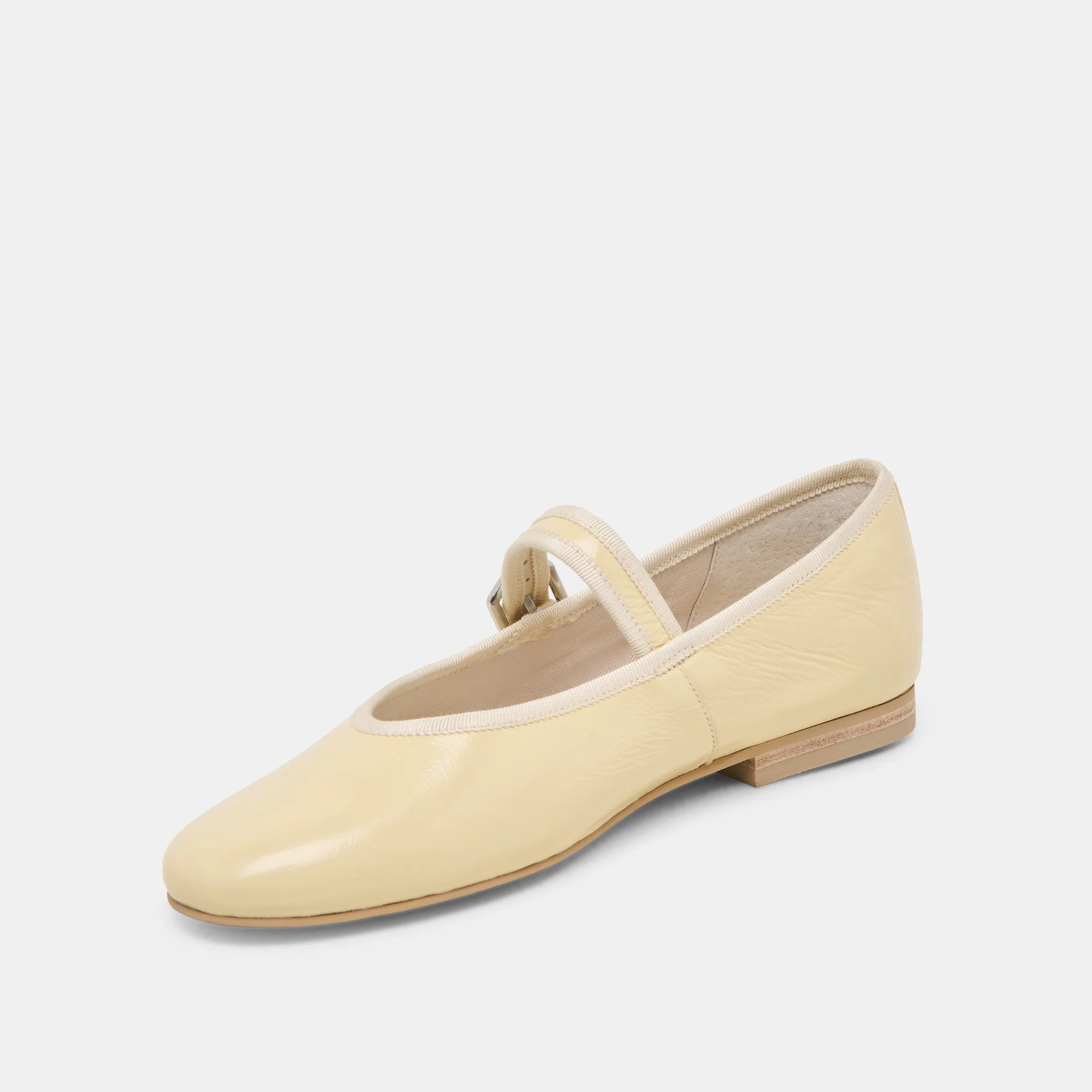 Roslyn Light Yellow Leather Ballet Flats | Dolce Vita | DolceVita.com