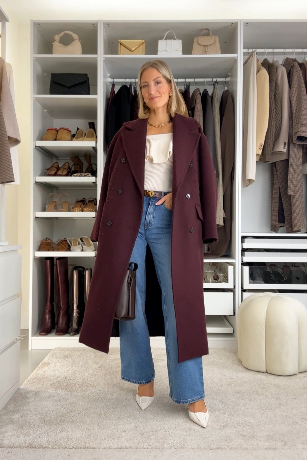 Love this color combo! 🫶🏼 wearing the jeans in a size 34, the coat is old so I linked similar, shoulder top runs small so I sized up to an S.

‼️Don’t forget to tap 🖤 to add this post to your favorites folder below and come back later to shop

Make sure to check out the size reviews/guides to pick the right size

Autumn coat, off shoulder jumper, wide leg jeans, autumn outfit, autumn look, maxi coat, wool coat, autumn outfit, ankle boots

#LTKStyleTip #LTKSeasonal