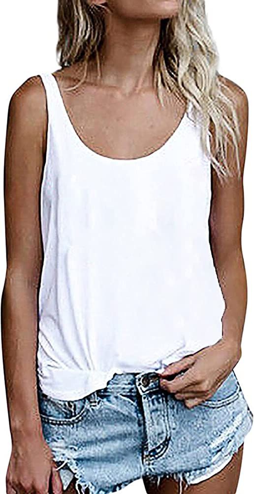 OMSJ Women Shirts Sleeveless Summer Tunic Loose Fit Tank Tops | Amazon (US)